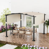 Tangkula 10x10Ft Pergola, Patio Pergola with Retractable Sun Shade Canopy, Extra Large Patio Shelter Pavilion