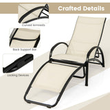 Tangkula Rocking Chair Outdoor, 2-in-1 Convertible Lounge Chair with 4-Level Adjustable Backrest