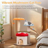 Tangkula Mushroom Cat Tree, 35 Inch Cute Cat Tower with Sisal Scratching Posts, Cat Condo