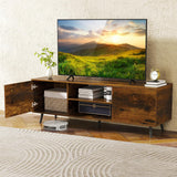 Tangkula TV Stand for 60" TVs, Entertain Center w/Power Outlets