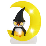 Tangkula 5.1 FT Inflatable Owl on Moon, LED Lighted Halloween Decoration with Large Moon & Wizard Owl