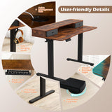 Tangkula Standing Desk with Drawers, Electric Stand-up Desk with Monitor Stand