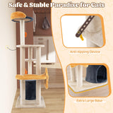 Tangkula Cat Tree Tower, 50 Inch Multi-Level Cat Tower with Cat Condo