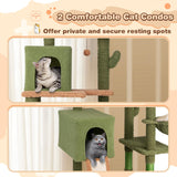 Tangkula Cactus Cat Tree, 63 Inch Tall Cat Tower with Sisal Scratching Posts