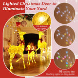 Tangkula 3 Pieces Christmas Lighted Reindeer Family Set