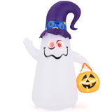 Tangkula 6 FT Halloween Inflatable Cute Ghost with Jack-O-Lantern