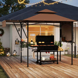 Tangkula 13x5 Ft Grill Gazebo with Dual Side Awnings, 2-Tier Barbecue Gazebo with 2 Shelves