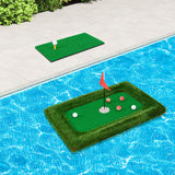 Tangkula Floating Golf Green for Pool, Floating Chipping Green Includes Golf Hitting Mat