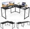 95 Inch Reversible Corner Desk with Monitor Stand - Tangkula