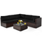 6 Pieces Patio Furniture Set, Black - Tangkula