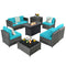 9 Pieces Patio Rattan Furniture Set - Tangkula