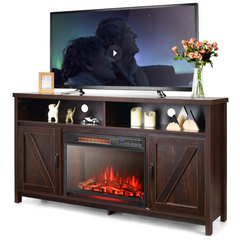 Tangkula Electric Fireplace TV Stand, 59 Inches TV Console