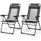 Folding Patio Dining Chairs Set of 2, Grey - Tangkula