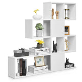 Tangkula 5-Shelf Bookshelf, Modern Ladder Corner Bookshelf, 12 Cubes Stepped Storage Bookcase