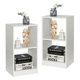 Tangkula 2 Cube Bookcase Set of 2, 2 Shelf Cube Bookshelf with Anti-toppling Device
