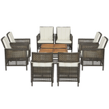 Tangkula Patio Furniture Set with 2-Tier Coffee Table