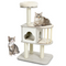 Modern Wood Cat Tree, 46 Inches Cat Tower with Platform - Tangkula