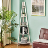Tangkula 5 Tier Corner Shelf, 69 Inch Tall Corner Bookshelf Ladder Shelf Plant Stand for Living Room Home Office