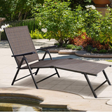 Tangkula Patio Lounge Chair Chaise, Adjustable Backrest