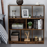 Tangkula 8 Cubes Industrial Wooden Bookcase, Freestanding Bookshelf with Open Shelves