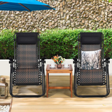 Tangkula Patio Rattan Zero Gravity Lounge Chair