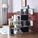 Tangkula 5-Shelf Bookshelf, Modern Ladder Corner Bookshelf, 12 Cubes Stepped Storage Bookcase