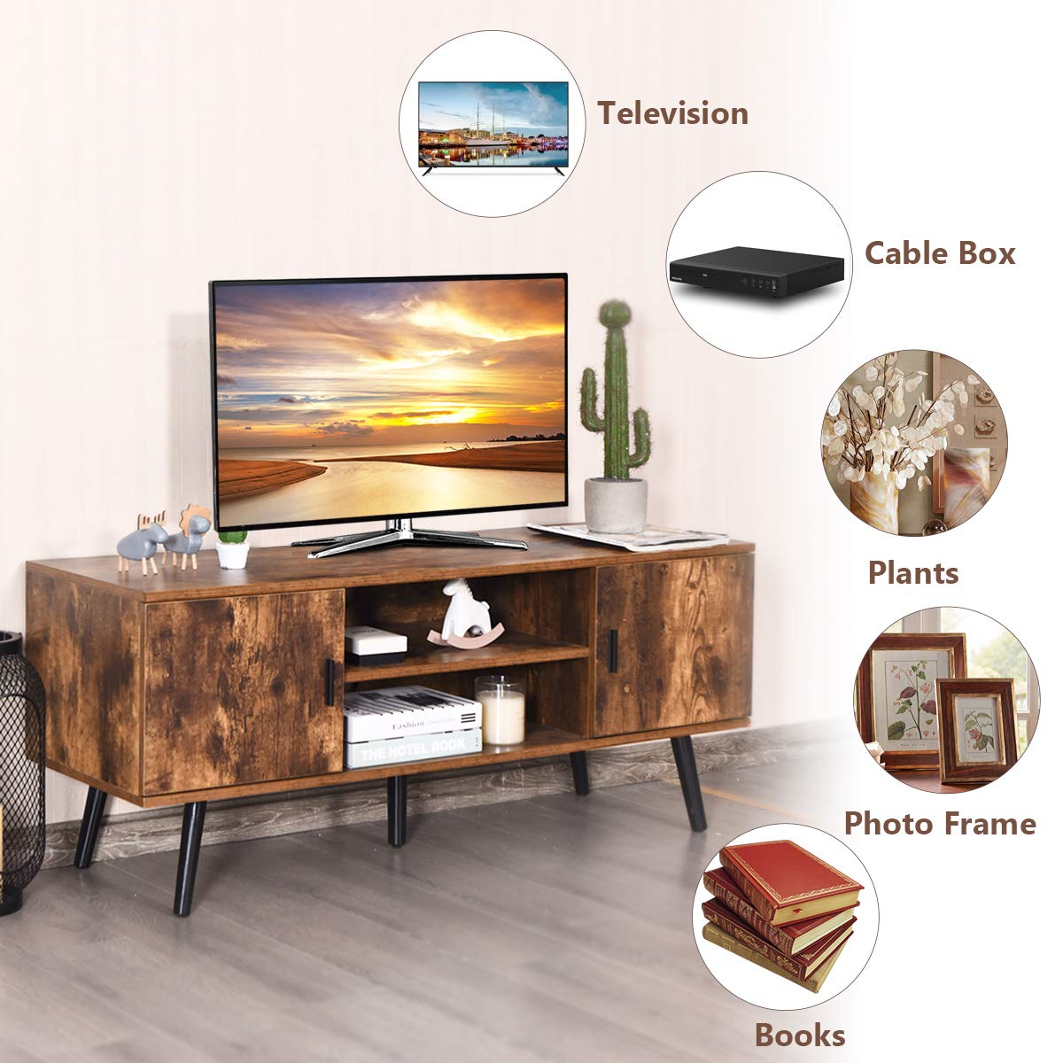 TV Stand for TV up to 55 in - Tangkula