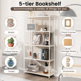 Tangkula 5-Tier Wooden Bookshelf