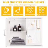 Medicine Cabinet with Mirror, Bathroom Wall Mounted Mirror Cabinet with Double Mirror Doors, 23.5 x 5.5 x 19.5 Inches (White)