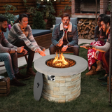 Tangkula 50,000 BTU Propane Gas Fire Pit Table, Patiojoy 36-inch Round Propane Firepit with Removable Lid