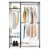 Tangkula Garment Rack Clothing Rack, Heavy Duty Free Standing Closet Organizer with Storage Shelves & Hanging Rods
